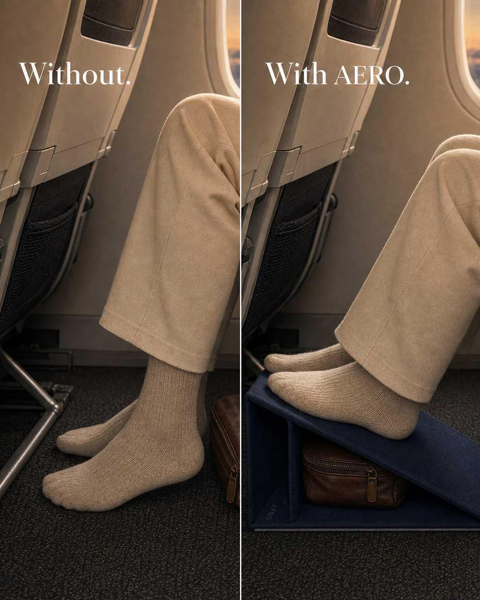 Before and after: Aero Footrest in cabin